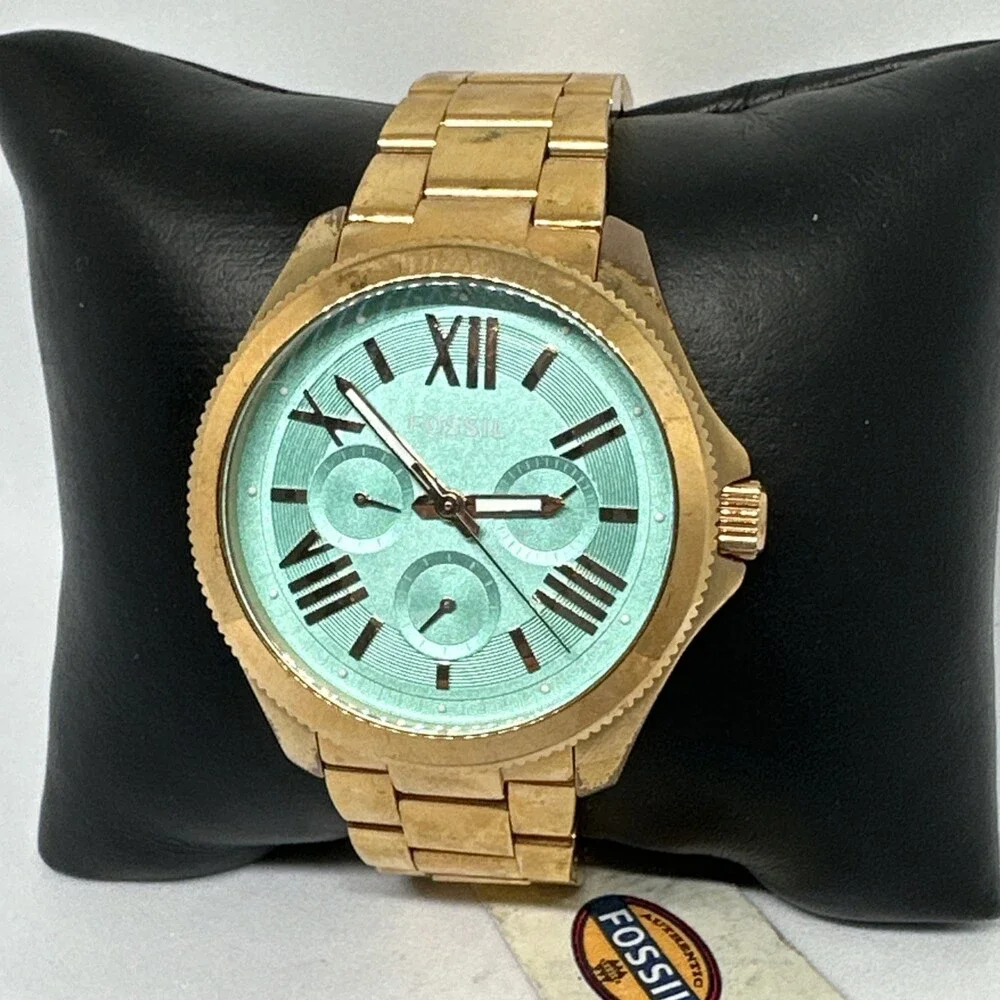 Fossil Cecile AM4540 Womens Gold Stainless Steel Quartz Chronograph Watch HME577
